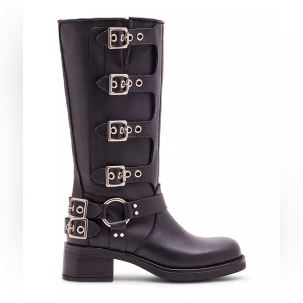 STEVE MADDEN ROCKY BLACK LEATHER